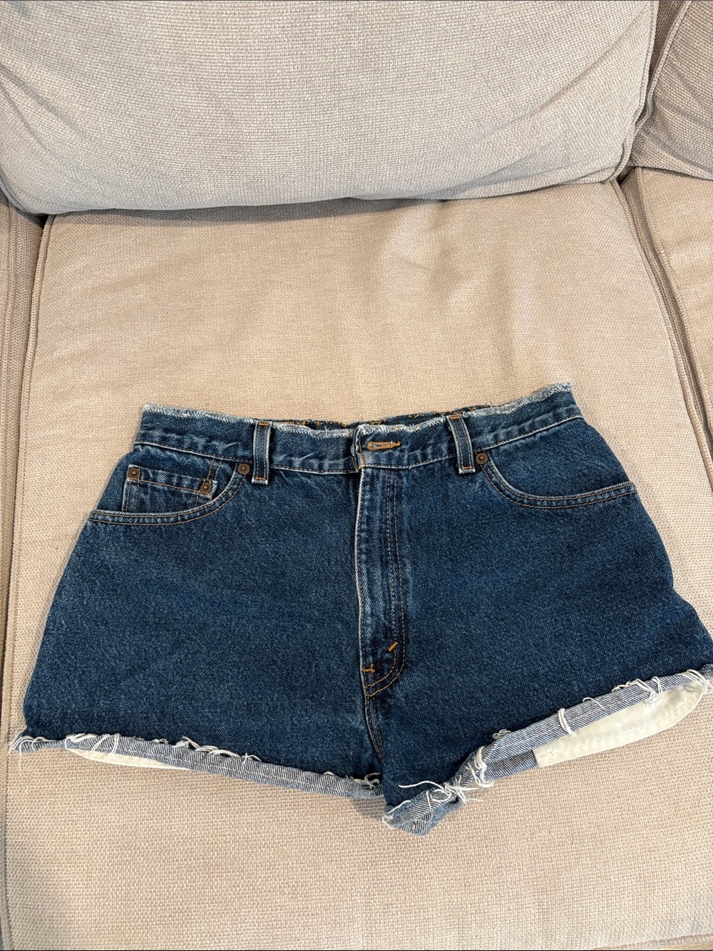 Levi's Dark Blue Denim Cutoff Shorts